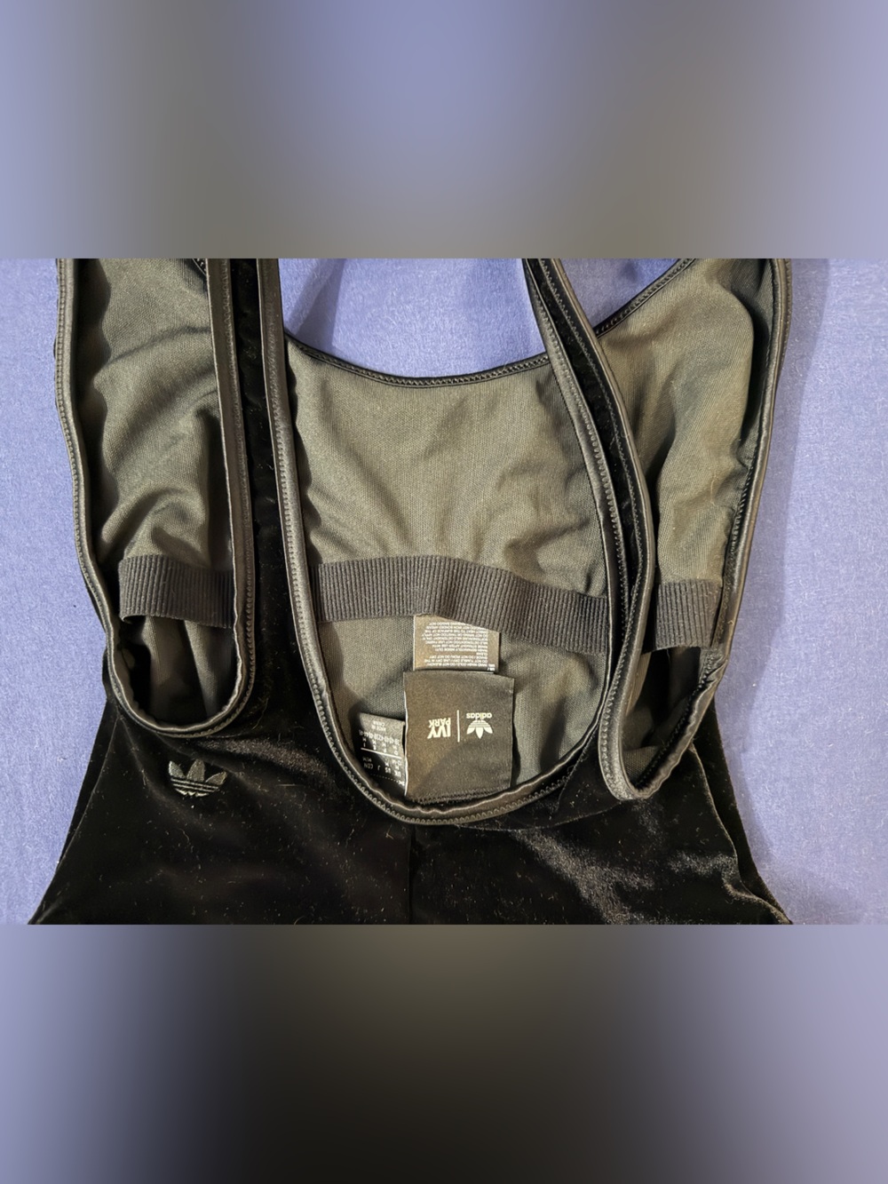 IVY PARK Black Velvet Scoop-Back High-Leg Bodysuit - Picture 4 of 4